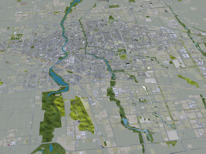 Weifang city Shandong China 50km 3D-Modell