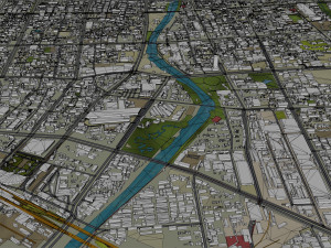 Weifang city Shandong China 50km 3D-Modell