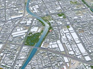 Weifang city Shandong China 50km 3D-Modell
