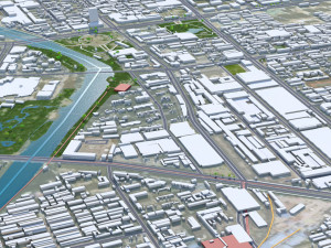 Weifang city Shandong China 50km 3D-Modell