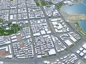 Weihai city Shandong China 150km 3D Model