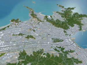 Weihai city Shandong China 150km 3D Model