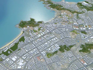 Weihai city Shandong China 150km 3D Model