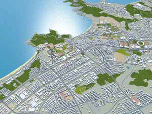 Weihai city Shandong China 150km 3D Model