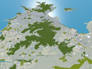 Weihai city Shandong China 150km Modelo 3D