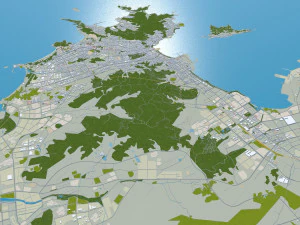 Weihai city Shandong China 150km 3D Model