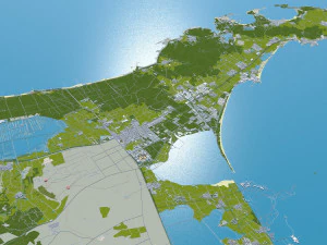 Weihai city Shandong China 150km 3D Model