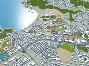 Weihai city Shandong China 150km 3D Model