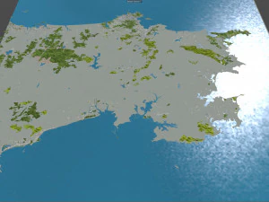 Weihai city Shandong China 150km 3D Model