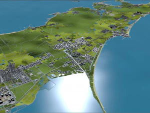 Weihai city Shandong China 150km 3D Model
