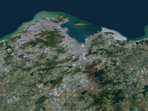 Weihai city Shandong China 150km 3D Model