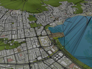 Weihai city Shandong China 150km 3D Model