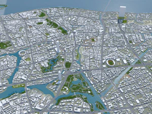 Wenzhou city Zhejiang China 120km 3D Model