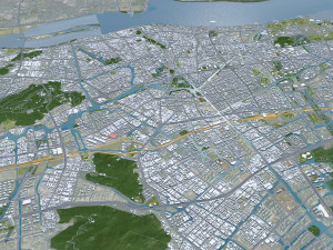 Wenzhou city Zhejiang China 120km Modelo 3D