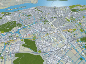 Wenzhou city Zhejiang China 120km Modelo 3D