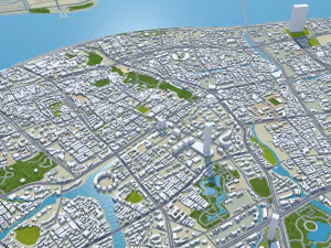 Wenzhou city Zhejiang China 120km 3D Model