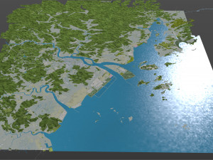 Wenzhou city Zhejiang China 120km Modelo 3D