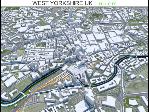 West Yorkshire city UK 70km 3D 모델