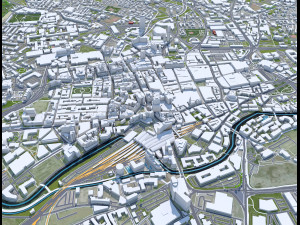 West Yorkshire city UK 70km 3D 모델