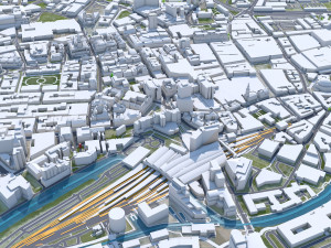 West Yorkshire city UK 70km 3D 모델