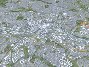 West Yorkshire city UK 70km 3D 모델