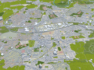 West Yorkshire city UK 70km 3D 모델