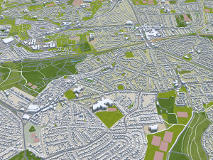 West Yorkshire city UK 70km 3D 모델