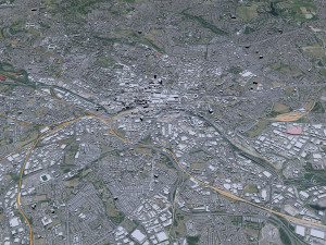 West Yorkshire city UK 70km 3D 모델