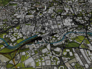 West Yorkshire city UK 70km 3D 모델
