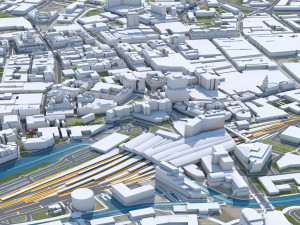 West Yorkshire city UK 70km 3D 모델