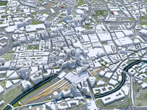 West Yorkshire city UK 70km 3D 모델