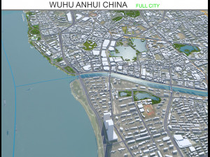 Wuhu Anhui city China 40km 3D Model