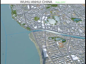 Wuhu Anhui şehri &Ccedil;in 40km 3D Model