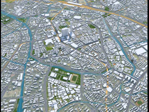Wuxi Jiangsu city China 70km 3D Model
