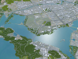 Wuxi Jiangsu city China 70km 3D Model