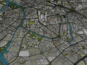 Wuxi Jiangsu city China 70km 3D Model