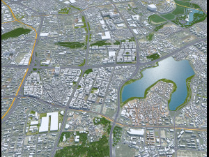 Xiamen city Fujian China 50km Modello 3D