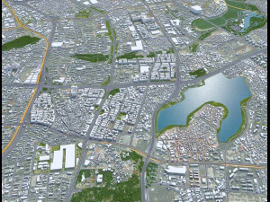 Xiamen city Fujian China 50km 3D Model