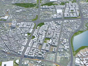Xiamen city Fujian China 50km 3D Model