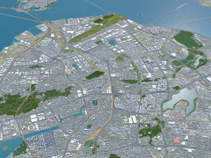 Xiamen city Fujian China 50km Modello 3D