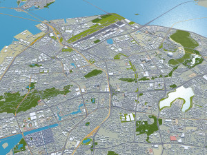 Xiamen city Fujian China 50km Modello 3D