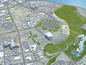 Xiamen city Fujian China 50km Modello 3D