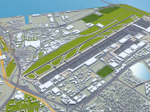 Xiamen city Fujian China 50km 3D Model
