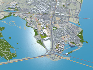 Xiamen city Fujian China 50km Modello 3D