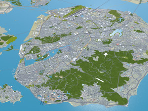 Xiamen city Fujian China 50km Modello 3D