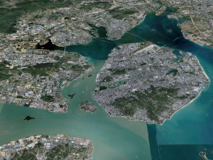 Xiamen city Fujian China 50km Modello 3D