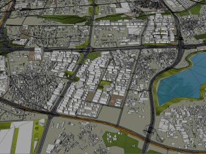 Xiamen city Fujian China 50km 3D Model