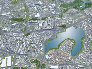 Xiamen city Fujian China 50km 3D Model