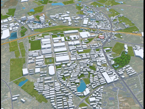 Xiangtan city Hunan China 35km 3D Model