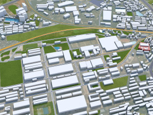 Xiangtan city Hunan China 35km 3D Model